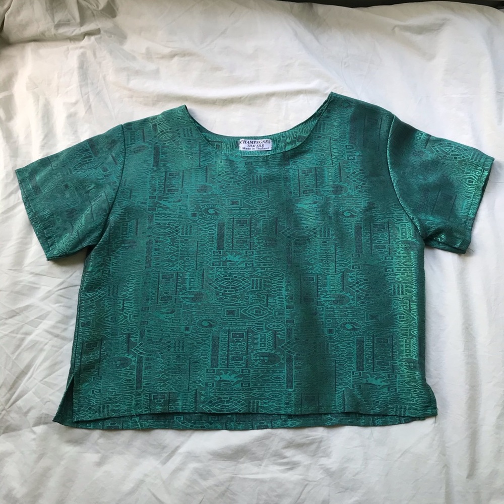 Emerald Green Thai Silk Blouse
